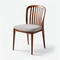 Houten eetkamerstoel met stoffen zitting in bruin 45 x 45 x 85cm