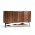 Dressoir van hout en metaal met gouden handgreep 120 x 40 x 70cm