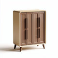 Kast van hout 60 x 40 x 80 cm met bruine en beige afwerking