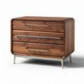 Moderne houten ladekast met drie lades en metalen handgrepen 60 x 40 x 50cm