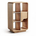 Houten boekenrek met open planken en één lade 40 x 30 x 90cm