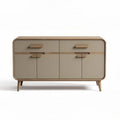 Dressoir van hout in beige met vier deuren en twee lades 120 x 60 x 80cm