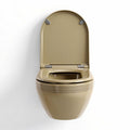 Hangtoilet bruin keramiek met afmetingen 70 x 38 x 40cm