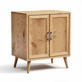 Houten kast met twee deuren en ribbelpatroon afmetingen 60 x 40 x 70cm