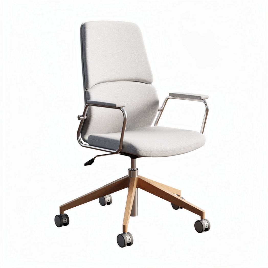 Ergonomische bureaustoel met verstelbare armleuningen en houten onderstel 60 x 60 x 100cm